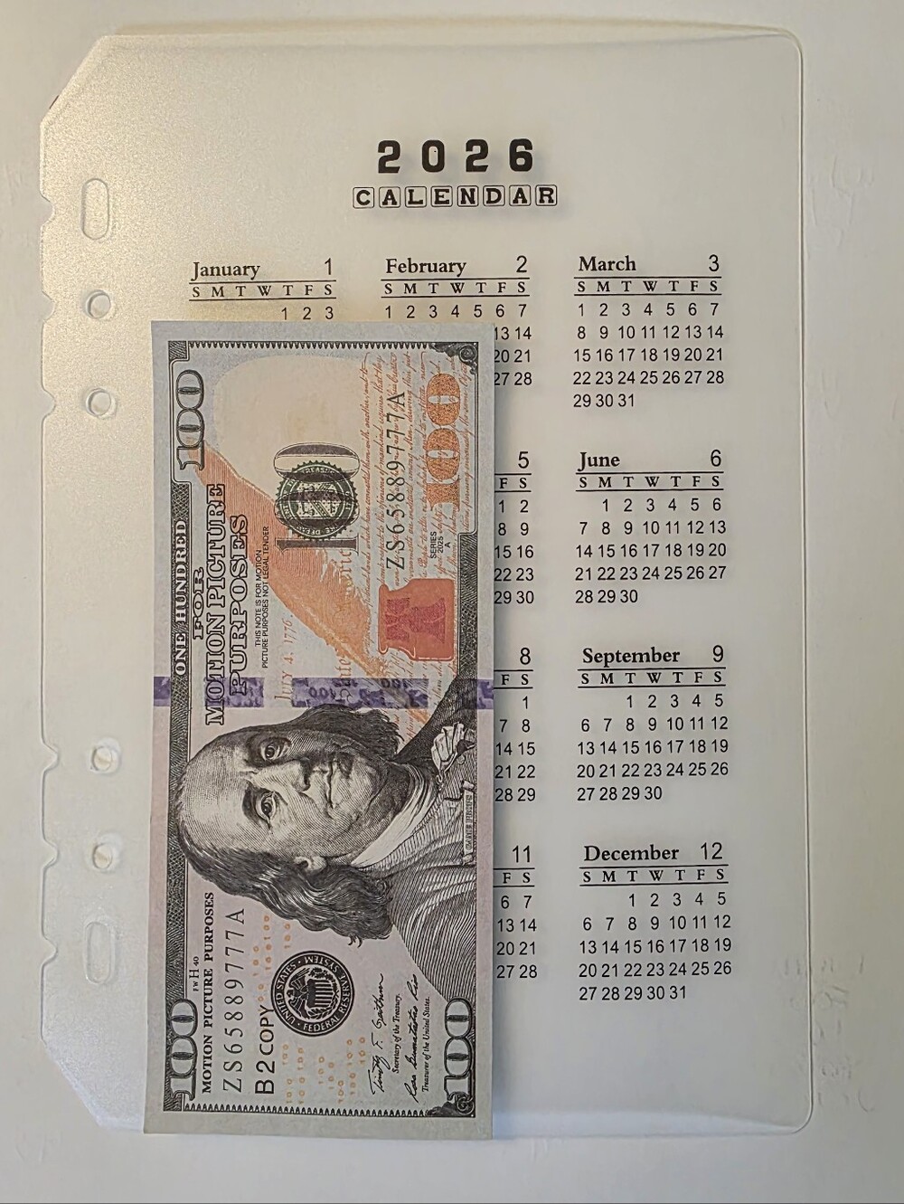 A5 Calendar Clear Plastic Sheet Protector for Home Office - Transparent